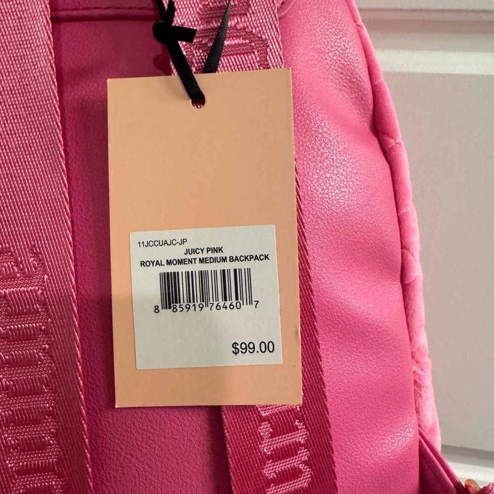 Juicy Couture JUICY PINK
ROYAL MOMENT MEDIUM BACKPACK, hot-Pink Quilted Backpack - Picture 9 of 9